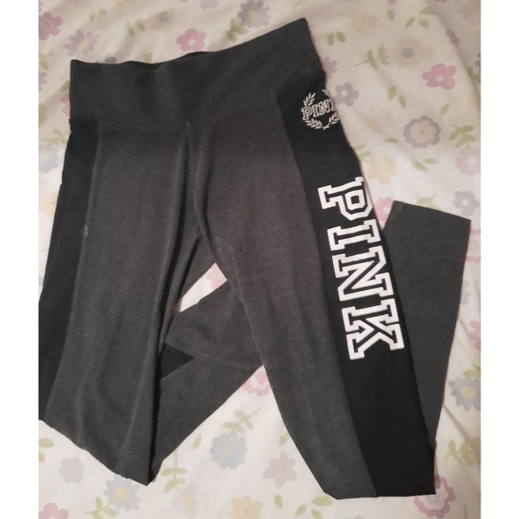 PINK Victoria's Secret Pants - PINK Victoria's Secret Yoga Grey Black Leggings 🔥